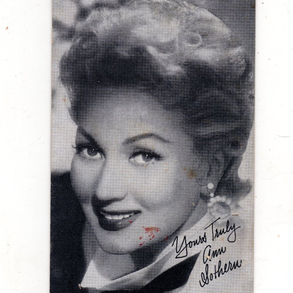 Old:1950s Ann Southern B & W Penny Arcade Card /Old Movie Star / Actor
